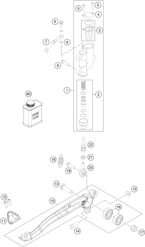 SYSTEME DE FREIN ARRIERE POUR 85 SX 1714 2018 EU