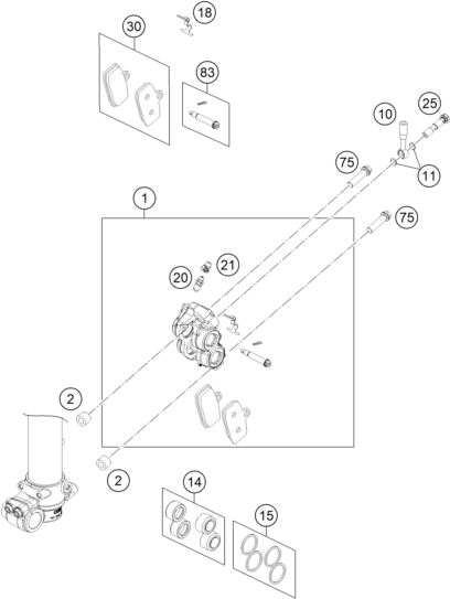ETRIER DE FREIN AVANT POUR 85 SX 1714 2018 EU