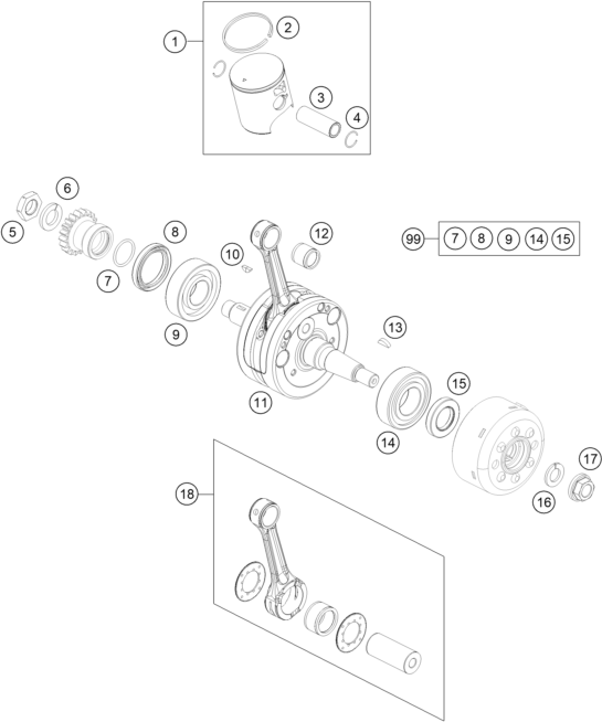 VILEBREQUIN PISTON POUR 85 SX 17/14 2019 (EU)