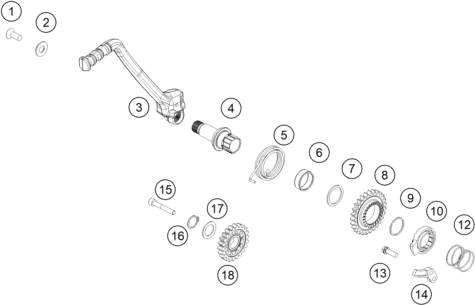 DEMARREUR KICK POUR 250 SX 2019 (EU)