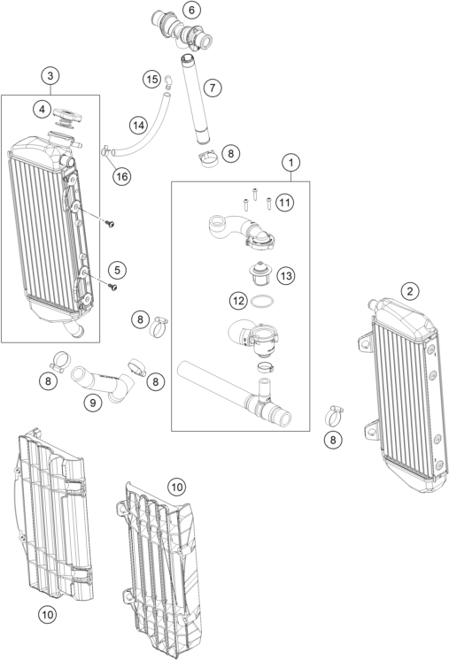 SYSTEME DE REFROIDISSEMENT POUR 125 XC W 2017 EU