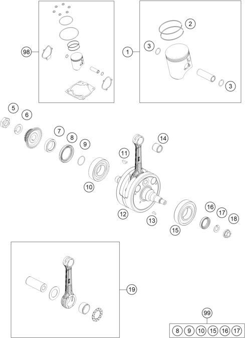 VILEBREQUIN PISTON POUR 300 EXC SIX DAYS TPI 2018 EU