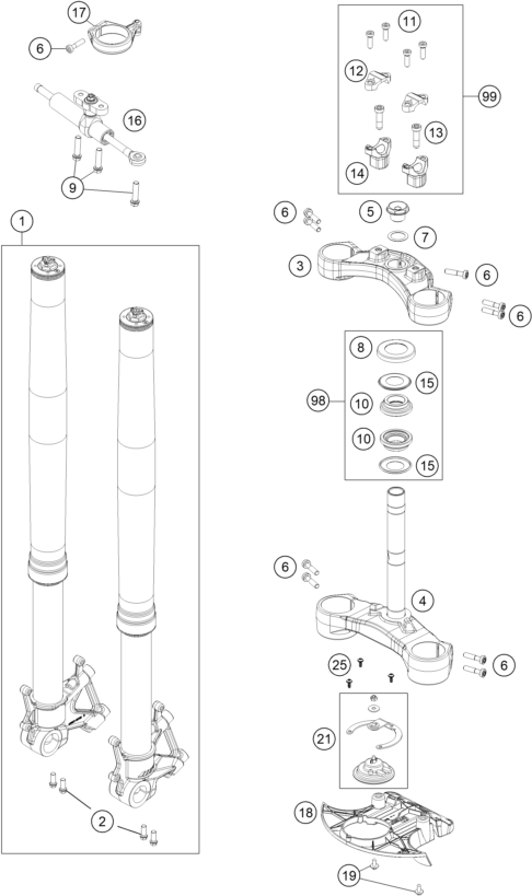 FOURCHE TELESCOPIQUE TE DE FOURCHE POUR 1090 ADVENTURE R 2019 EU