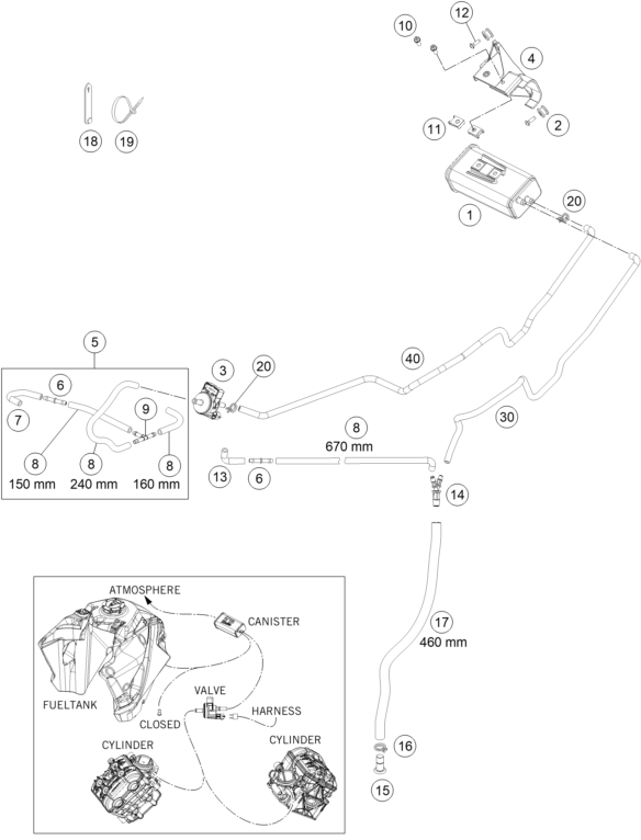 FILTRE A CHARBON ACTIF POUR 1090 ADVENTURE R 2019 (EU)