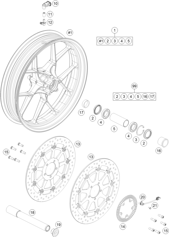 ROUE AVANT POUR 1290 SUPER DUKE GT ORANGE 2018 EU