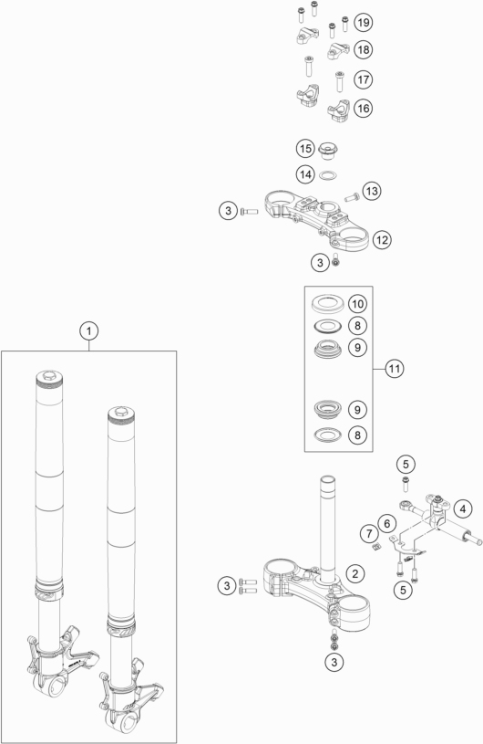 FOURCHE TELESCOPIQUE TE DE FOURCHE POUR 790 DUKE BLACK 2020 ASEAN