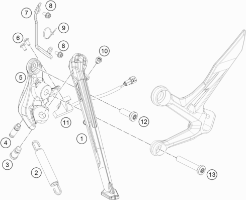 BEQUILLE LATERALE BEQUILLE CENTRALE POUR 790 DUKE BLACK 2020 ASEAN