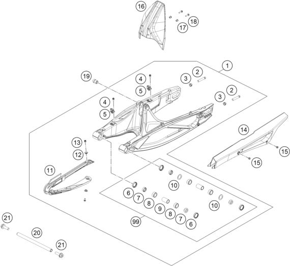 BRAS OSCILLANT POUR 790 DUKE BLACK DD 2025 EU
