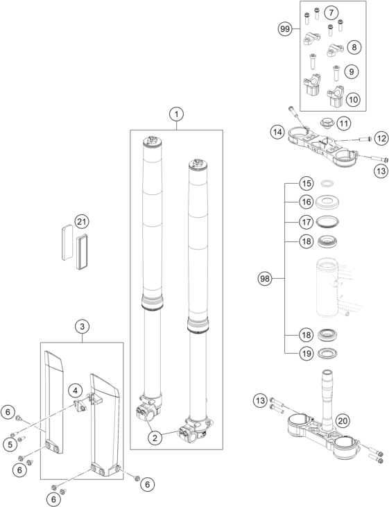 FOURCHE TELESCOPIQUE TE DE FOURCHE POUR FREERIDE E-XC 2018 (EU)