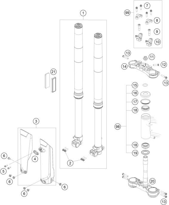 FOURCHE TELESCOPIQUE TE DE FOURCHE POUR FREERIDE E-XC 2021 (EU)