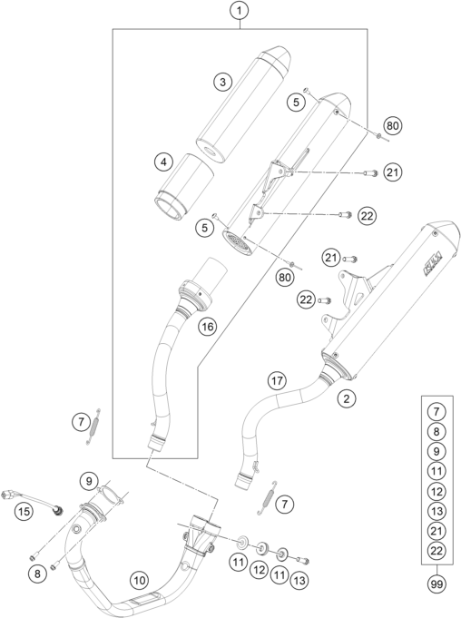 SYSTEME DECHAPPEMENT POUR FREERIDE 250 F 2018 EU