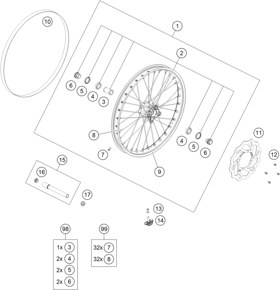 ROUE AVANT POUR FREERIDE 250 F 2020 EU