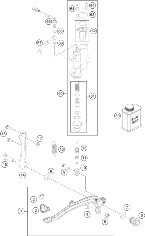 SYSTEME DE FREIN ARRIERE POUR FREERIDE 250 F 2018 (EU)