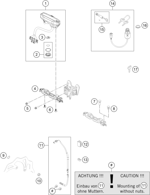 INSTRUMENTS  SYSTEME DE VERROUILLAGE POUR FREERIDE 250 F 2018 EU