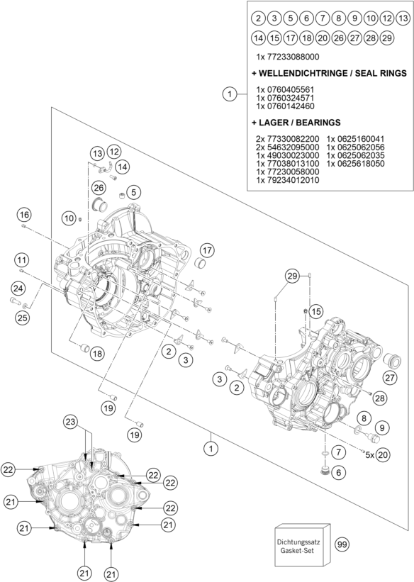 CARTER MOTEUR POUR FREERIDE 250 F 2018 EU