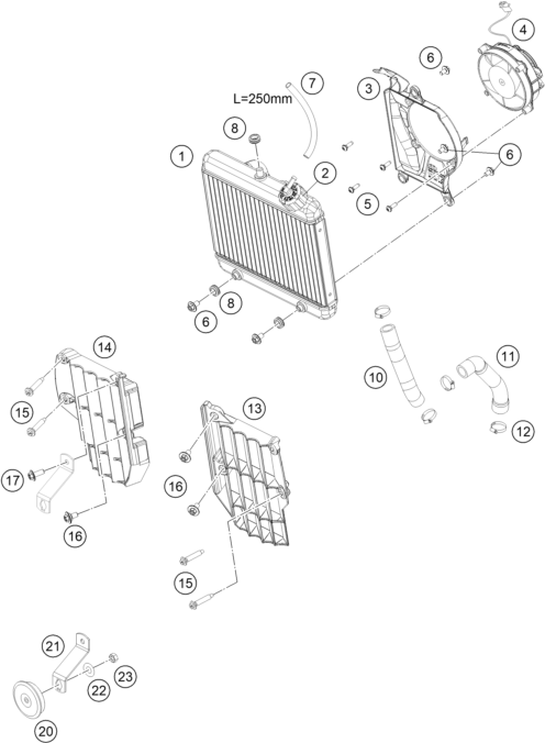 SYSTEME DE REFROIDISSEMENT POUR FREERIDE 250 F 2018 (EU)