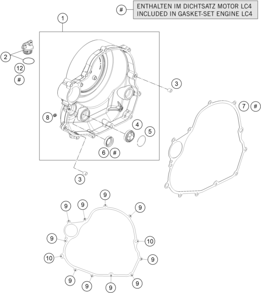 COUVERCLE DEMBRAYAGE POUR 690 ENDURO R 2018 (EU)