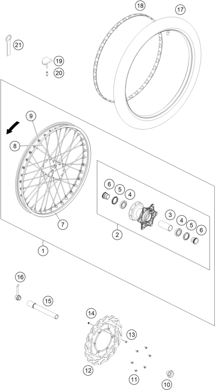 ROUE AVANT POUR 450 RALLY FACTORY REPLICA 2018 EU