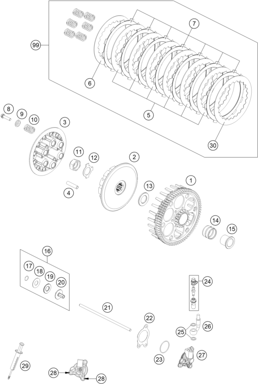 EMBRAYAGE POUR 250 SX F 2018 EU