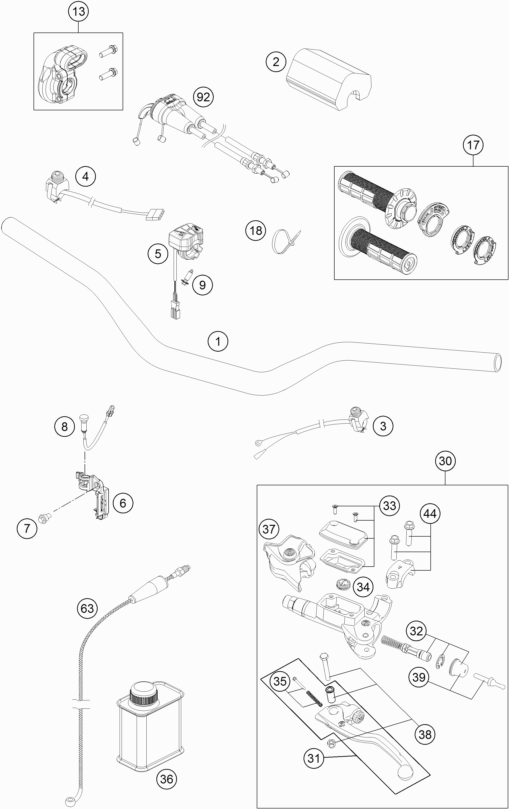 GUIDON ARMATURES POUR 250 SX-F 2022