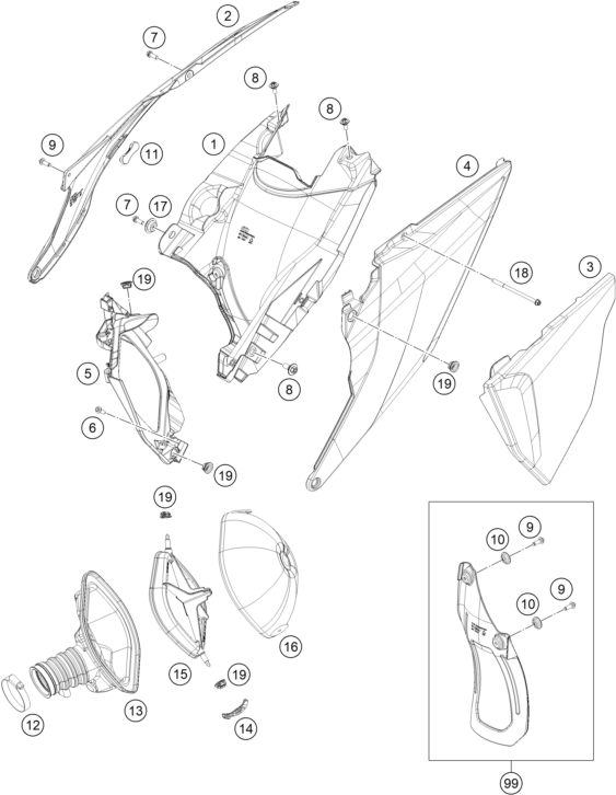 FILTRE A AIR POUR 250 SX F 2020 EU