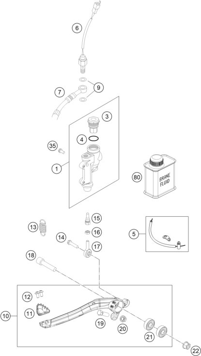 SYSTEME DE FREIN ARRIERE POUR 450 EXC-F SIX DAYS 2023 (EU)