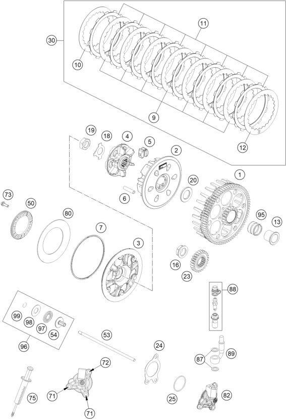 EMBRAYAGE POUR 250 EXC F 2020 EU