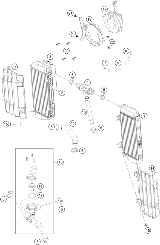 SYSTEME DE REFROIDISSEMENT POUR 450 EXC-F 2019 (EU)