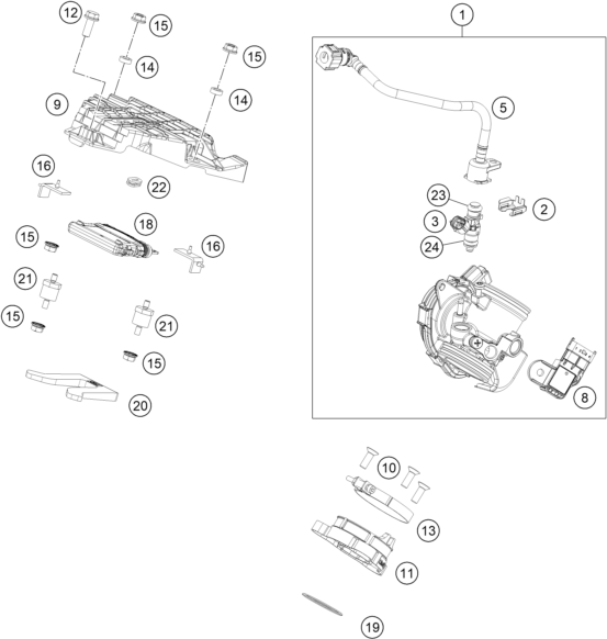 CORPS DU CLAPET DETRANGLEMENT POUR 390 DUKE BLACK W/O DRL - CKD 2023