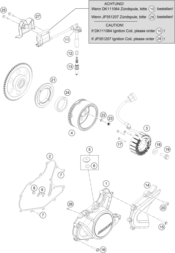 SYSTEME DE ALLUMAGE POUR RC 125 ORANGE - B.D. 2018 (EU)