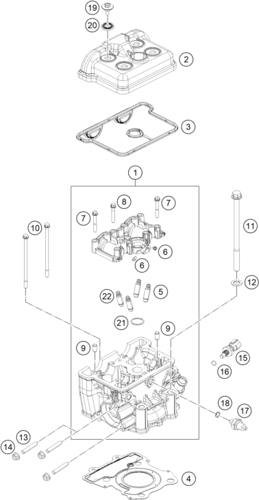 CULASSE POUR 200 DUKE COL. 2 W/O ABS - CKD 2023