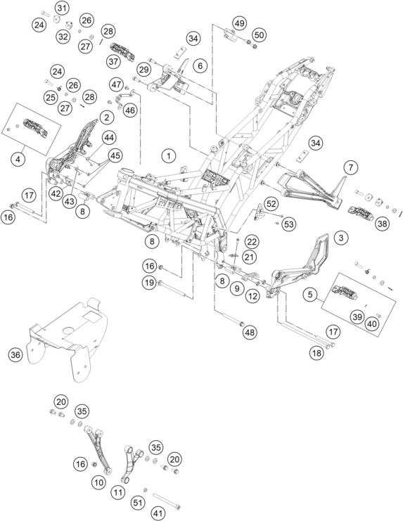 CADRE POUR RC 390 BLACK 2019 EU
