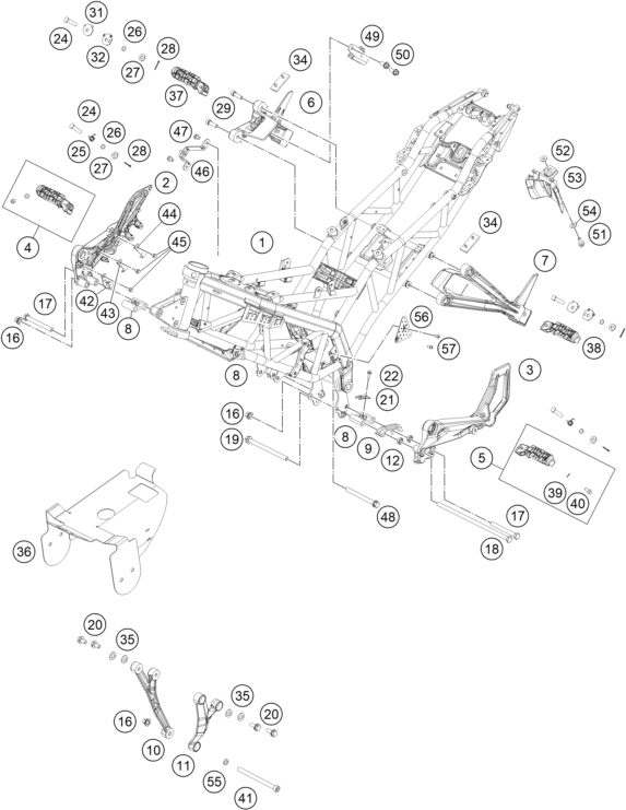 CADRE POUR RC 390 BLACK - B.D. 2019 (EU)