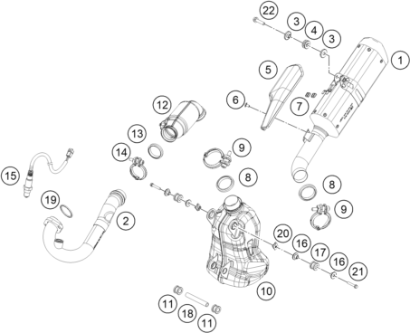 SYSTEME DECHAPPEMENT POUR RC 390 BLACK BD 2019 EU