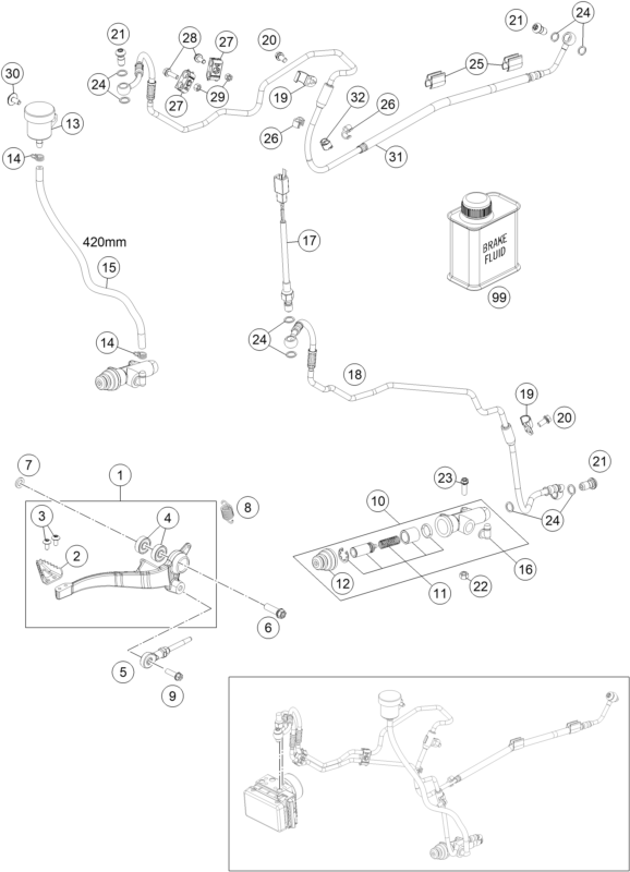 SYSTEME DE FREIN ARRIERE POUR 690 ENDURO R 2019 (EU)