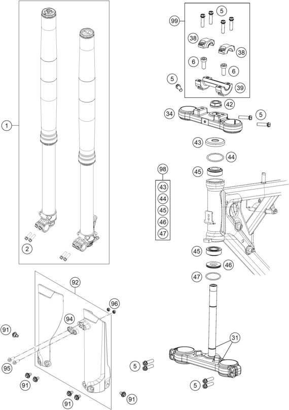 FOURCHE TELESCOPIQUE TE DE FOURCHE POUR 65 SX 2019 (EU)