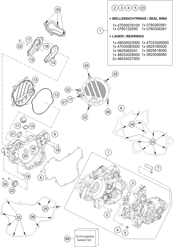 CARTER MOTEUR POUR 85 SX 1714 2019 EU