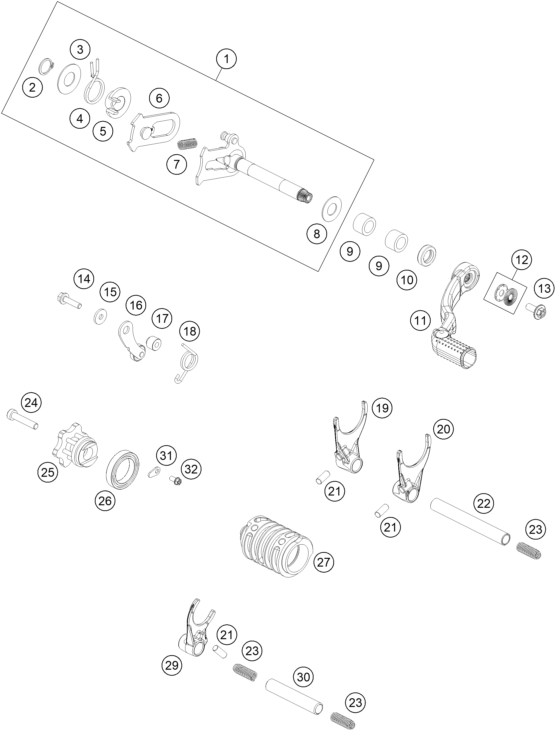 MECANISME DE SELECTION POUR 85 SX 17/14 2020 (EU)