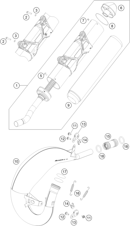 SYSTEME DECHAPPEMENT POUR 125 XC-W 2019 (EU)