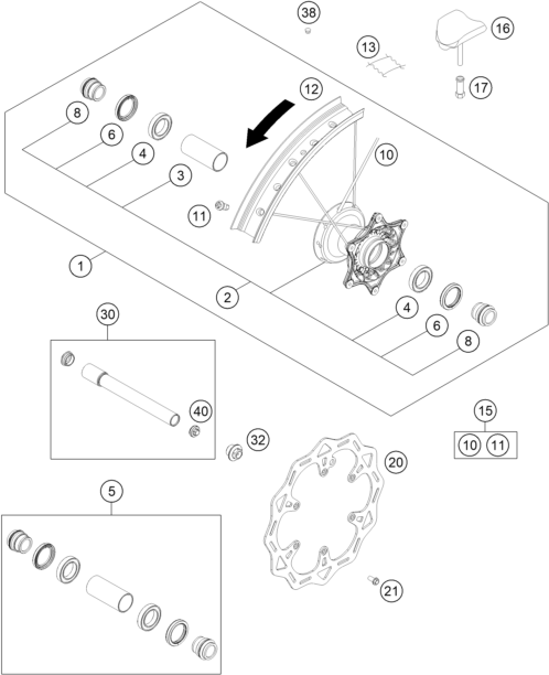 ROUE AVANT POUR 125 SX 2019 (EU)