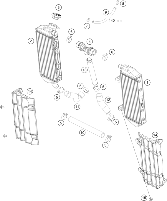 SYSTEME DE REFROIDISSEMENT POUR 125 SX 2019 EU