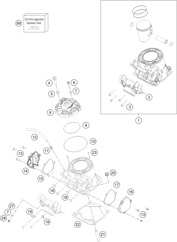 CYLINDRE CULASSE POUR 250 SX 2020 EU