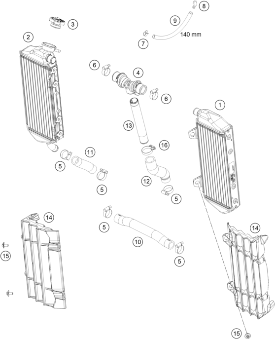 SYSTEME DE REFROIDISSEMENT POUR 250 SX 2019 (EU)