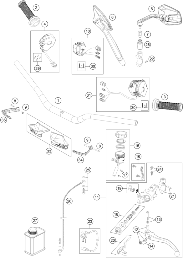 GUIDON ARMATURES POUR 1290 SUPER DUKE GT BLACK 2021 EU