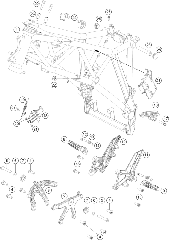 CADRE POUR 1290 SUPER DUKE GT ORANGE 2022 EU