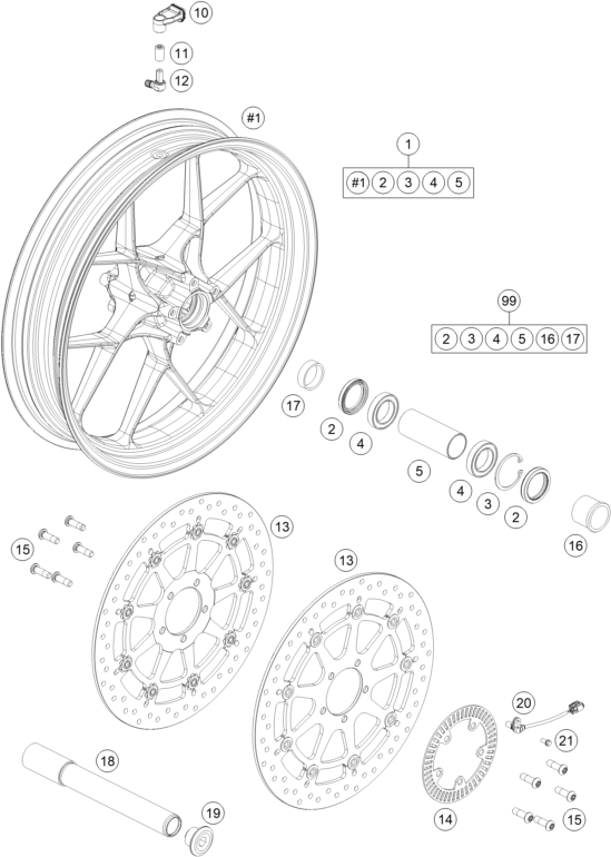 ROUE AVANT POUR 1290 SUPER DUKE GT ORANGE 2022 EU