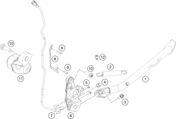 BEQUILLE LATERALE BEQUILLE CENTRALE POUR 790 ADVENTURE R 2019 (EU)