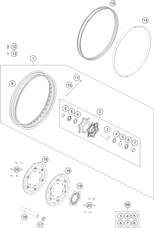 ROUE AVANT POUR 790 ADVENTURE BLACK 2023 EU