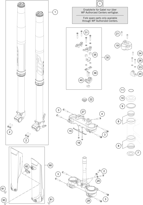 FOURCHE TELESCOPIQUE TE DE FOURCHE POUR 450 RALLY FACTORY REPLICA 2019