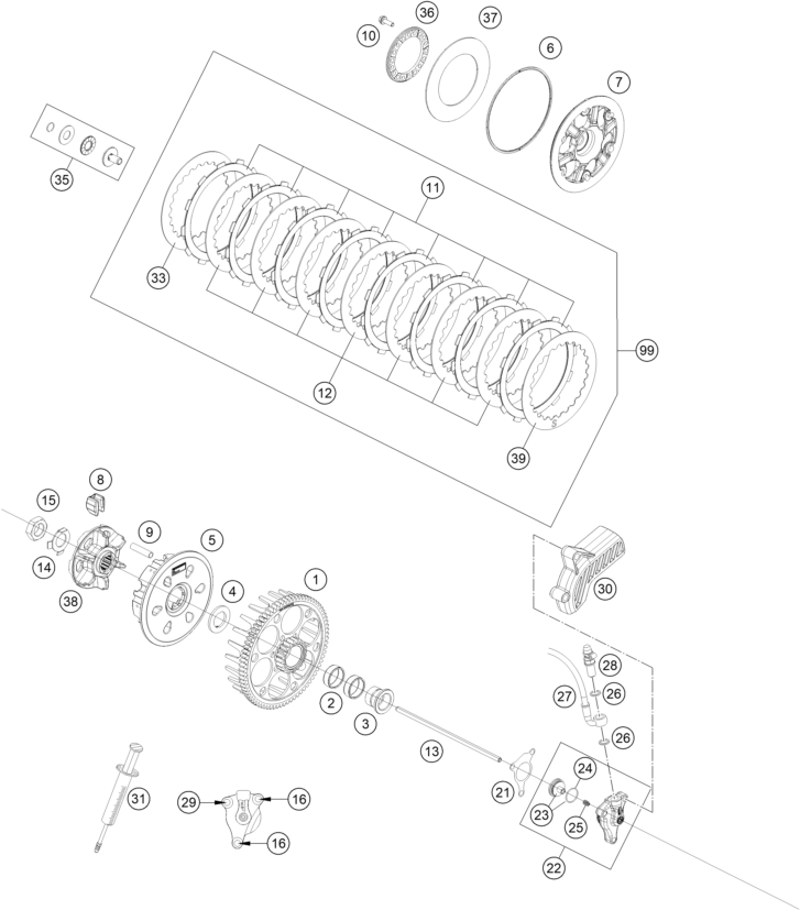 EMBRAYAGE POUR 450 RALLY FACTORY REPLICA 2021 EU